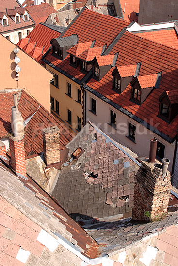 Bratislava. Bybillede af hustage og skorstene fra Bratislava; ; Bratislava; Slovakiet; ; ; 