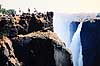 Victoria Falls. Victoria Falls, Zimbabwe og Zambia - I forgrunden Danger Point ( Scan af KOL3544 )   Victoria Falls / Zambezi River Zimbabwe Afrika  Viktoria vandfaldet, Viktoria vandfaldene, vandfald, vand