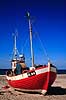 Slettestrand. Fiskerb�d optrukket p� Slettestrand, Nordjylland ( Scan af KOL5479 )   Slettestrand / Nordjylland Danmark   Fiskeri, firkerb�de, havn