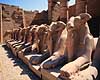 Karnak Tempel. Karnak Tempel - Sphinxer med v�dderhoved ( Scan af KOL7665 )  Luxor Egypten Afrika  