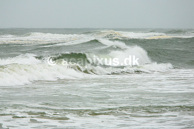 Vesterhavet. B�lger og br�nding ved Klim Strand; ; Klim Strand / Klim; Danmark; ; ; Vesterhav, Vesterhavet, Skagerak, Jammerbugten