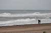 Strandliv. Ferieg�ster p� stranden i bl�sevejr ved Klim Strand  Klim Strand / Klim Danmark   Vesterhav, Vesterhavet, ferie, ferieliv, Skagerak, Jammerbugten