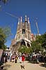 La Sagrada Familia. Byggekraner over Gaudis uf�rdige kirke, Sagrada Familia, i Barcelona  Barcelona Spanien   Temple Expiatori de la Sagrada Familia, Basilica and Expiatory Church of the Holy Family, Antoni Gaudi, UNESCO world heritage