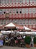 Frankfurt. Rigt udsmykket bindingsv�rksfacade p� R�merberg Plaza, R�mer Platz, i Altstad i Frankfurt  Frankfurt Tyskland   Bindingsv�rk, bindingsv�rkshus