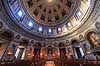 Marmorkirken. Interi�r, alter og kuppel i Frederiks Kirke eller Marmor-kirken  K�benhavn Danmark   Kirker, kristendom, religion, orgel, kirkeorgel