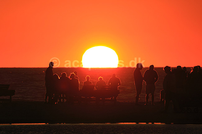 Solnedgang. Mennesker der nyder solnedgang over Den Mexicanske Golf ; ; Fort Myers Beach / Estero Island / Florida; USA; ; ; Ferie, strande, solnedgange, turisme