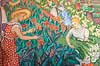 V�gmaleri i Coit Tower. V�gmaleri i American Social Realism stil udsmykker indvendige v�gge i Coit Tower i San Francisco, USA  San Francisco / Californien USA   Malerier, kunst, historie, kunsthistorie