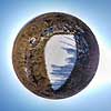 Raadvad. Vinterlandskab med Raadvad Kro og Raadvad Smedie ved J�gersborg Dyrehave - Little Earth panorama  J�gersborg Dyrehave / Sj�lland    sev�rdigheder Dyrehaven, vinter, frost, kulde