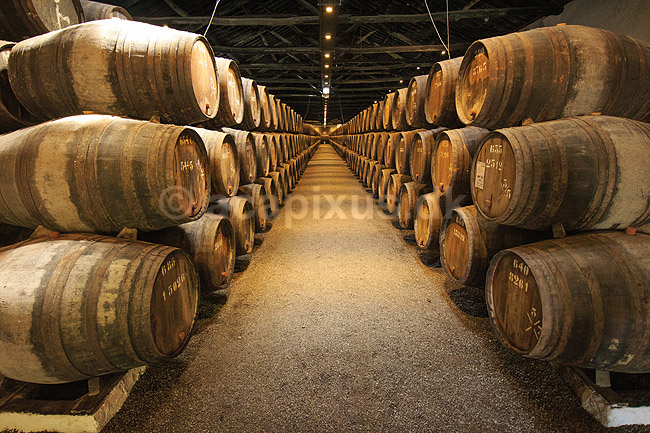 Portvin. Portvin lagres til Tawny Port p� egetr�sfade i vink�lderen hos producenten Taylor's; ; Vila Nova de Gaia / Porto; Portugal; ; ; Vin, vine, drikkevarer, vinproduktion, lagring, Taylors