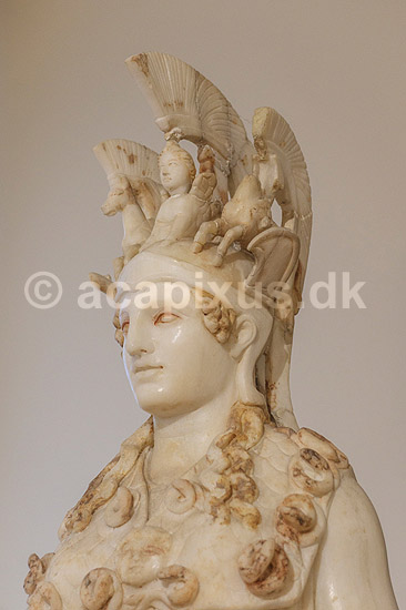 Varvakeion Athena. Romersk kopi af statuen af Athene eller Athena Parthenos p� Akropolis, Udstillet Ark�ologisk Museum i Athen; ; Nationalark�ologisk Museum / Athen; Gr�kenland; ; Sev�rdigheder; Hellas, ark�ologi, historie, museum, udstillinger