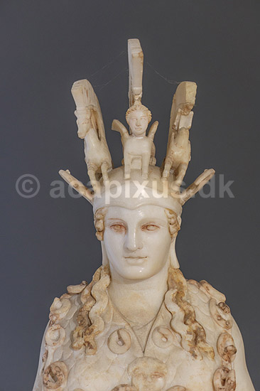 Varvakeion Athena. Romersk kopi af statuen af Athene eller Athena Parthenos p� Akropolis, Udstillet Ark�ologisk Museum i Athen; ; Nationalark�ologisk Museum / Athen; Gr�kenland; ; Sev�rdigheder; Hellas, ark�ologi, historie, museum, udstillinger