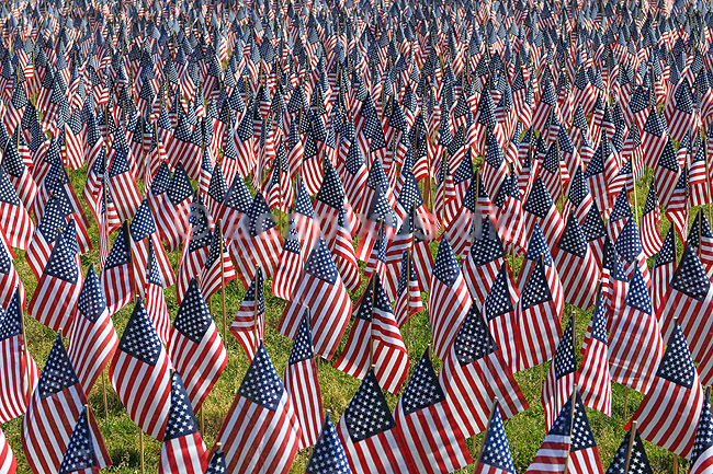 Memorial day. Skov af sm� flag ved Soldiers and Sailors Monument i Boston Common p� Memorial Day, som er en helligdag i USA, hvor man mindes dem, som er faldet under tjeneste i landets v�bnede styrker. Helligdagen afholdes hvert �r den sidste mandag i maj.Mange mindes ogs� bare dem man har mistet gennem tiden, som ikke n�dvendigvis d�de under krigen; ; Boston / Massachusetts; USA; ; ; Stars and Stribes
