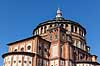 Santa Maria delle Grazie i Milano. Den katolske kirke Santa Maria delle Grazie, som ligger i forbindelse med Leonardo da Vinvis Sidste Nadver museet i Milano  Santa Maria delle Grazie i Milano / Milano Italien  Sev�rdigheder Leonardos Last Supper Museum, Kirke, kirker, kristendom, religion, katolisme