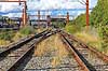 Jernbane. Banelegemer, jernbanespor, skinnelegeme n�r K�ge Station  K�ge Danmark   Jernbarner, tog, togtransport, DSB