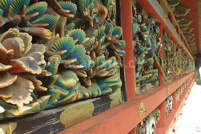 Tosho-gu. Detaljer fra Yomei-mon porten i det shintoistiske Tosho-gu tempel i Nikko; ; Tosho-gu / Nikko; Japan; Asien; ; templer shintoisme